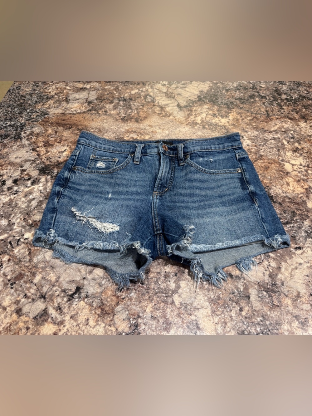 Silver Jeans Blue Distressed Cutoff Denim Shorts